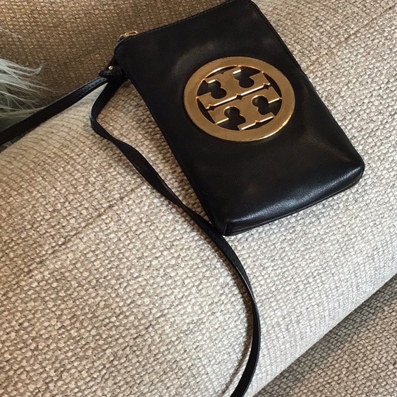 Tory Burch Bags Tory Burch Phone Bag Crossbody Black With Gold